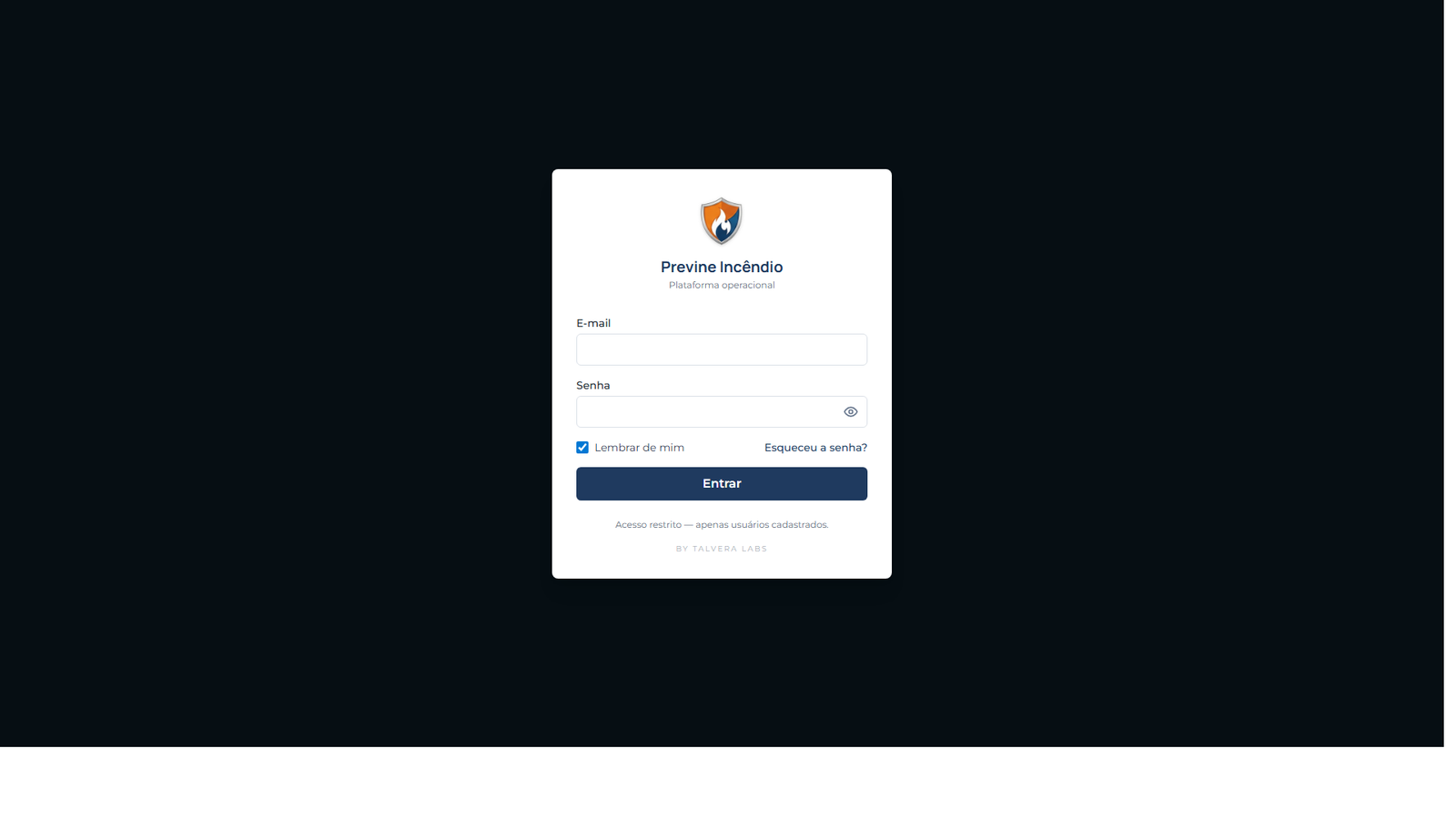 CRM Previne — tela de acesso